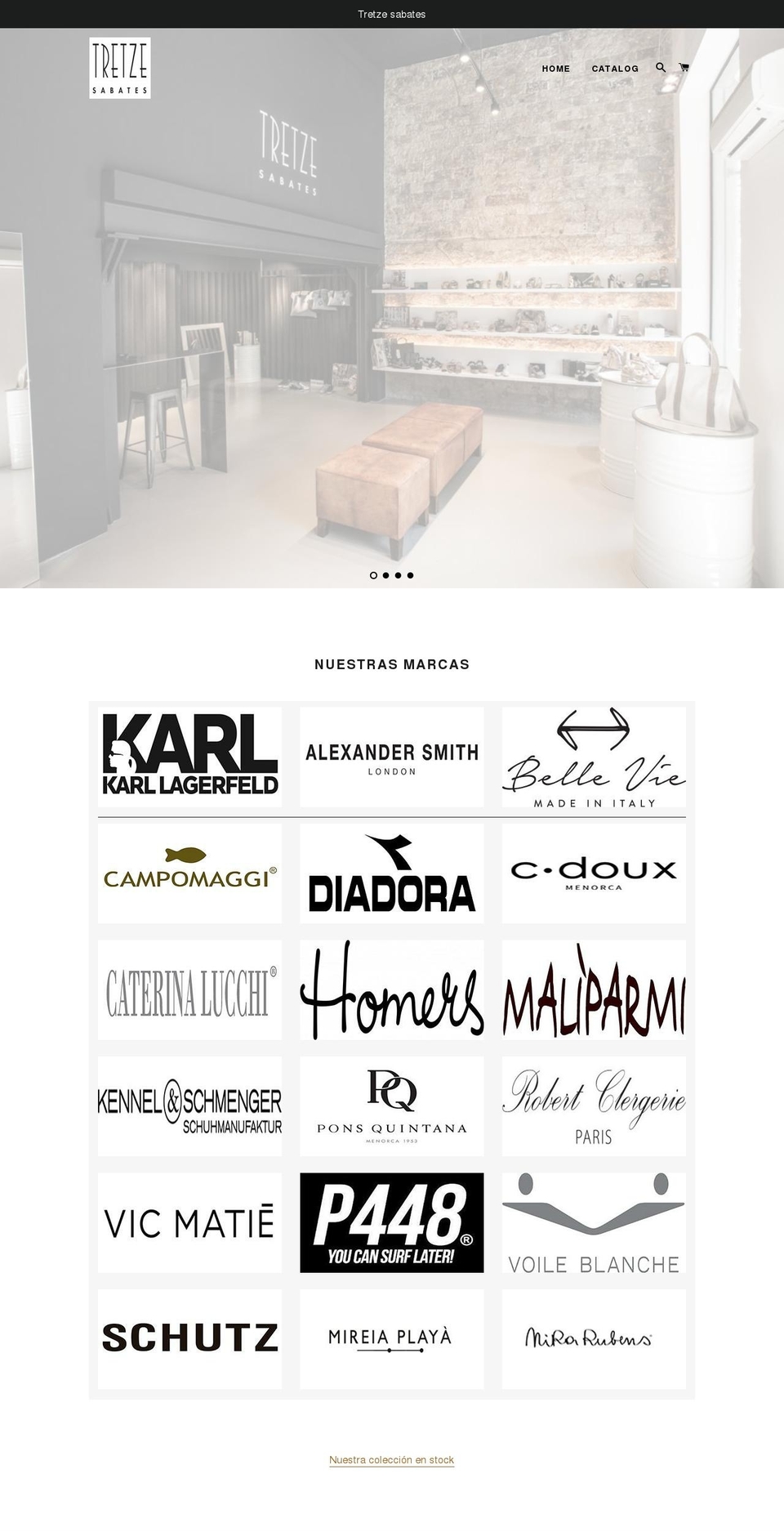 tretzesabates.com — Shopify storefront screenshot