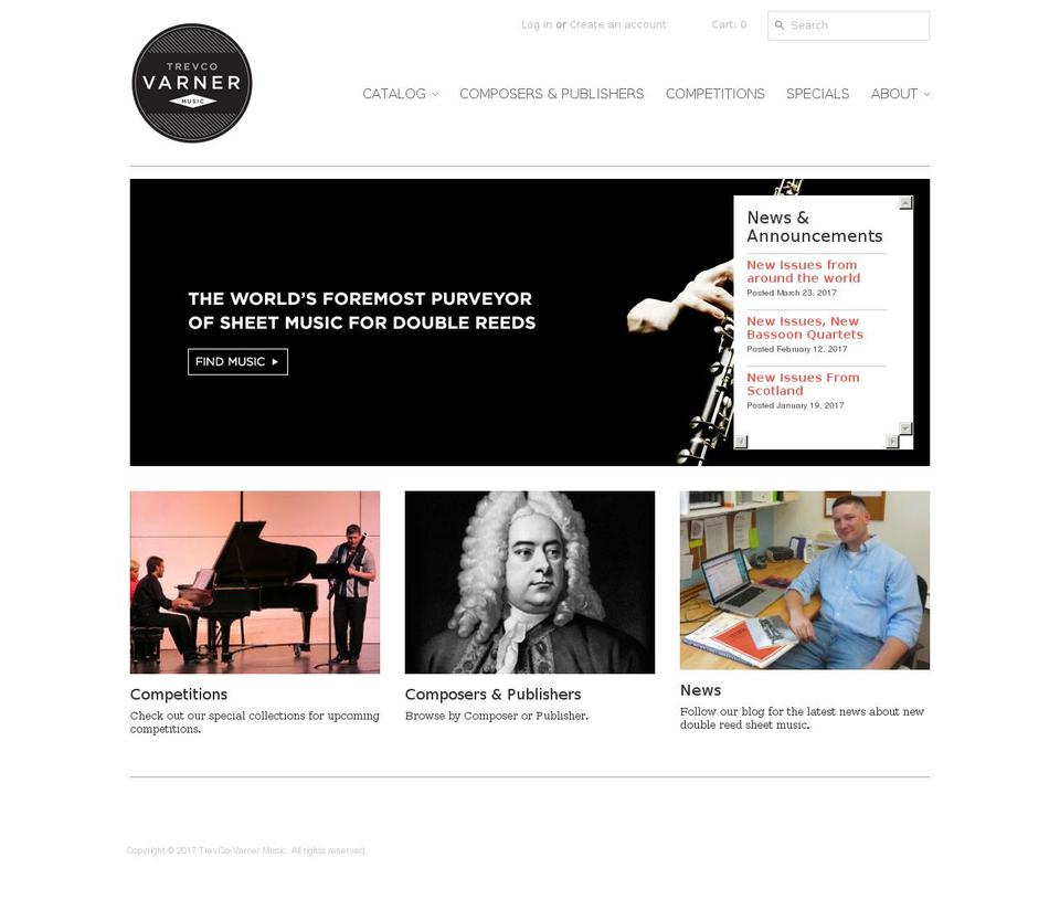 trevcomusic.com shopify website screenshot