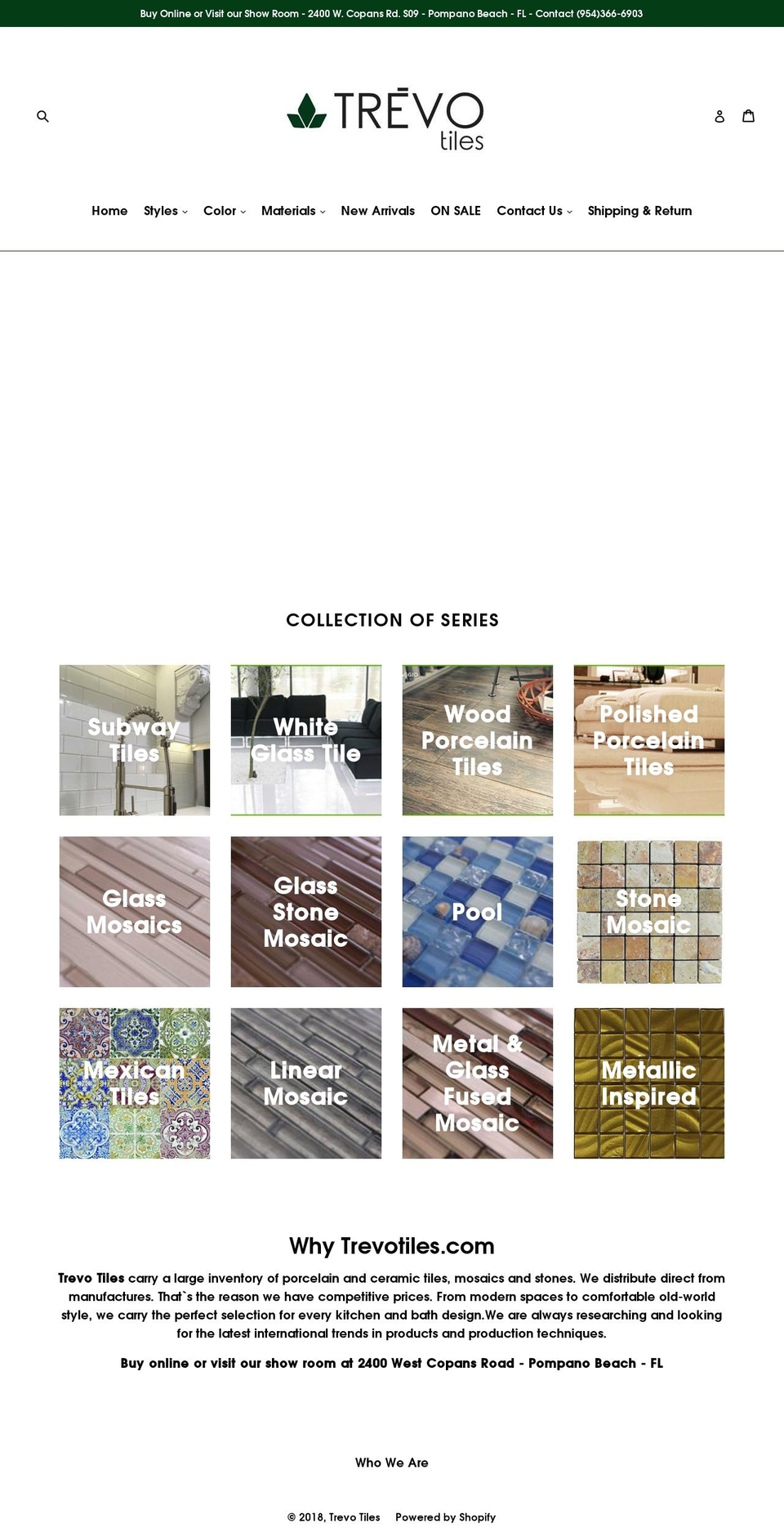 trevotiles.com shopify website screenshot