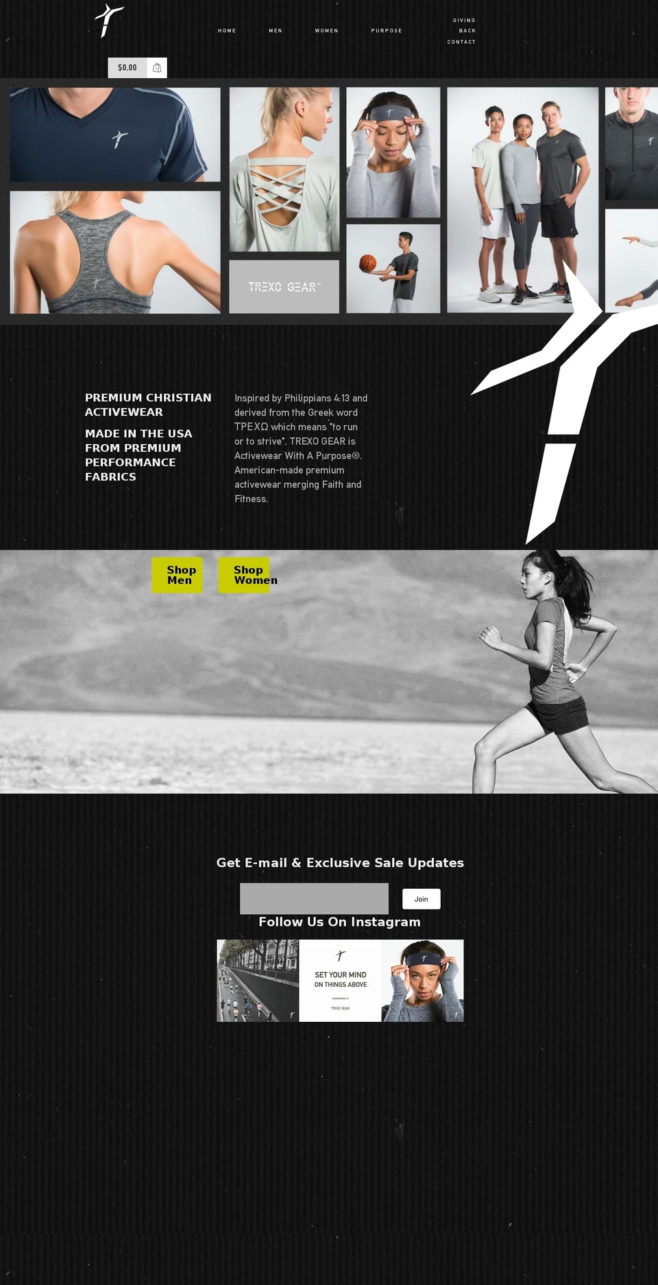trexogear.com shopify website screenshot