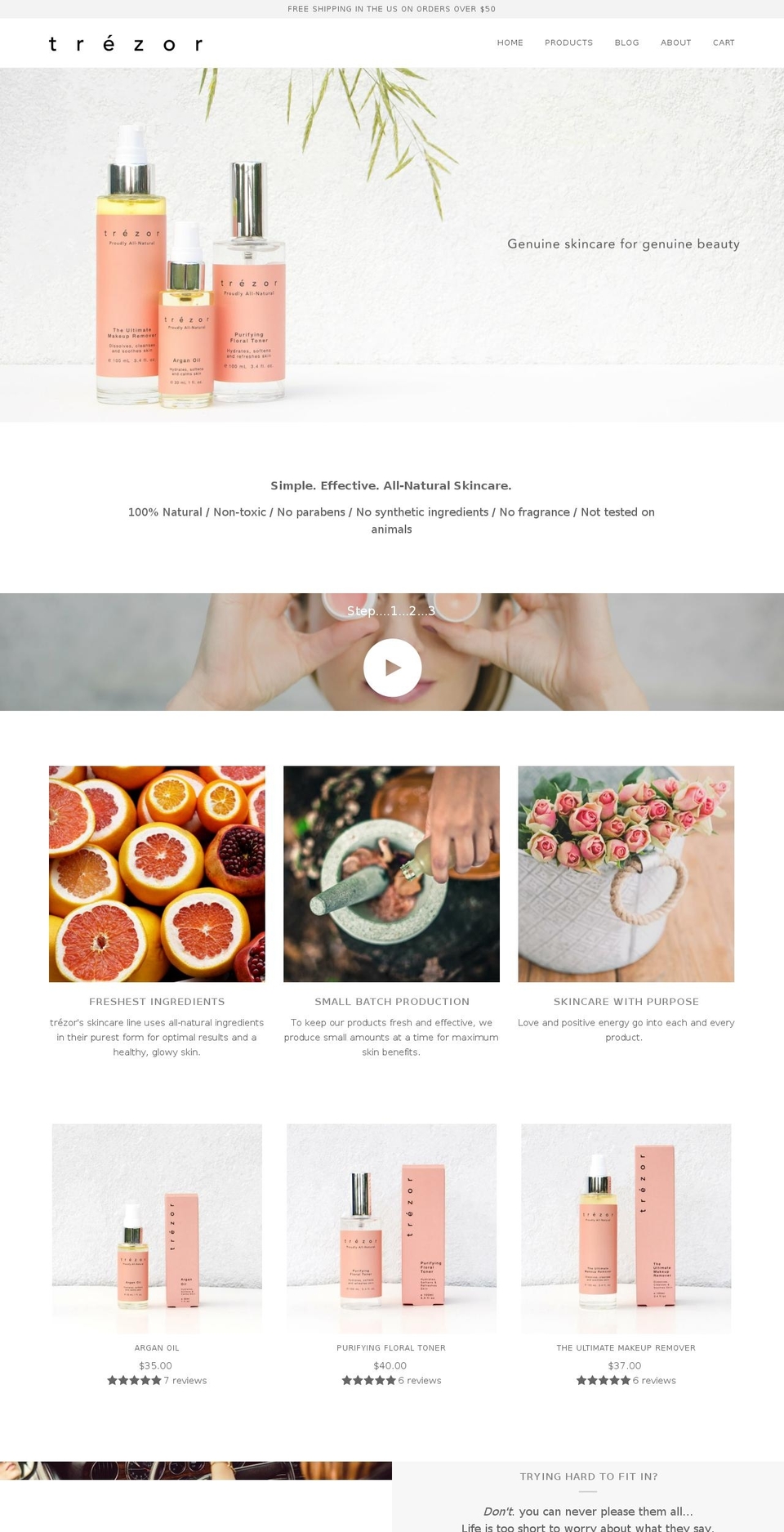 trezorbeauty.com — Shopify storefront screenshot