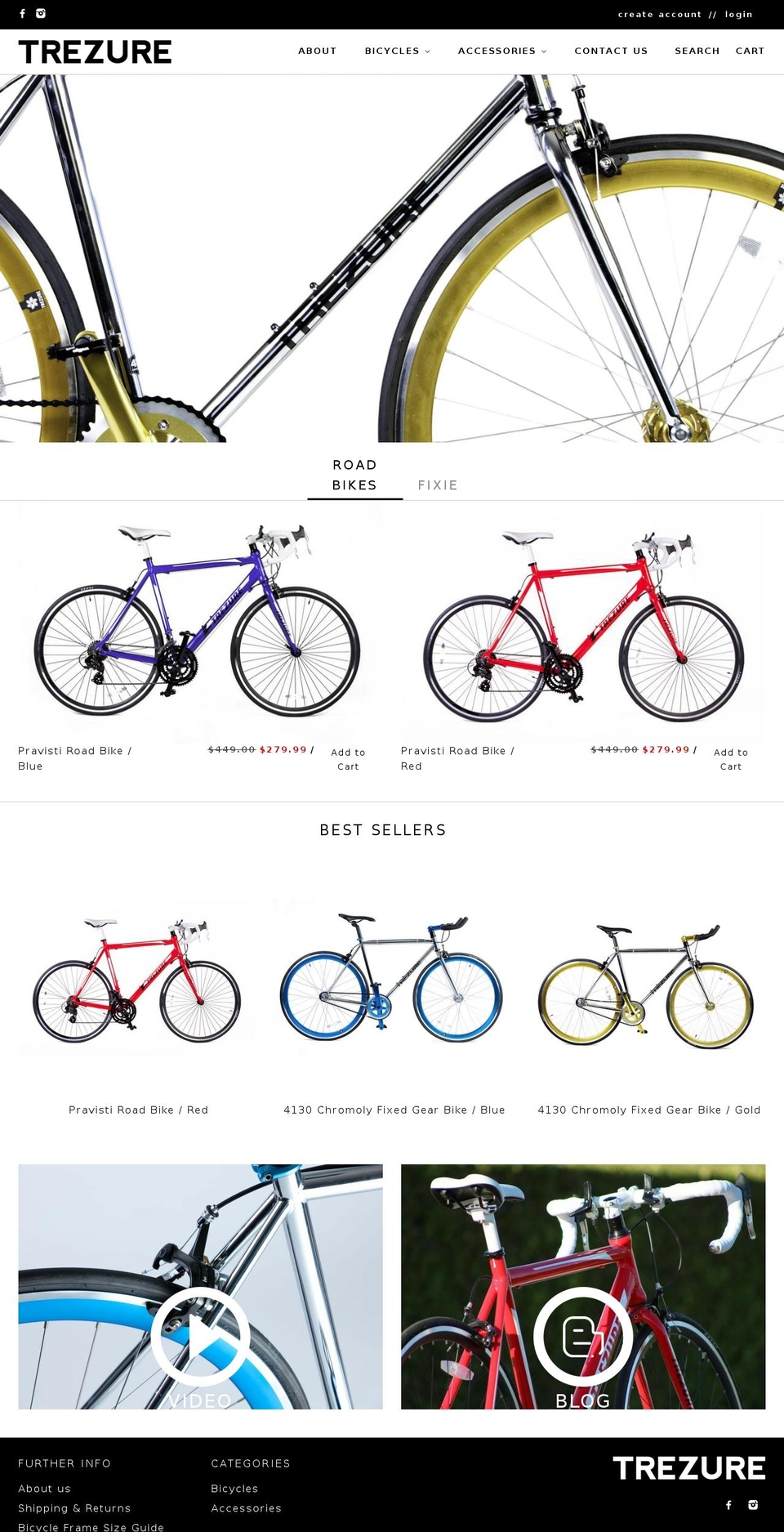 trezurebikes.com shopify website screenshot
