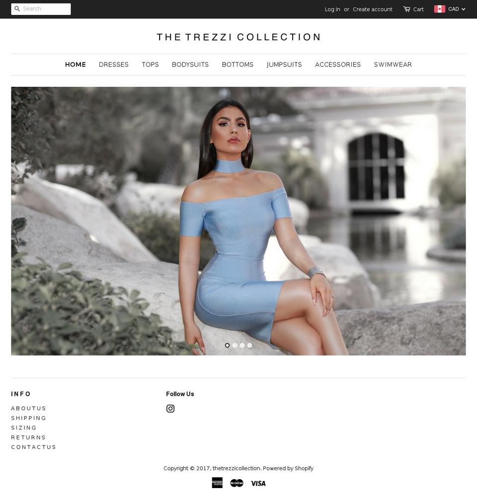 trezzicollection.com shopify website screenshot