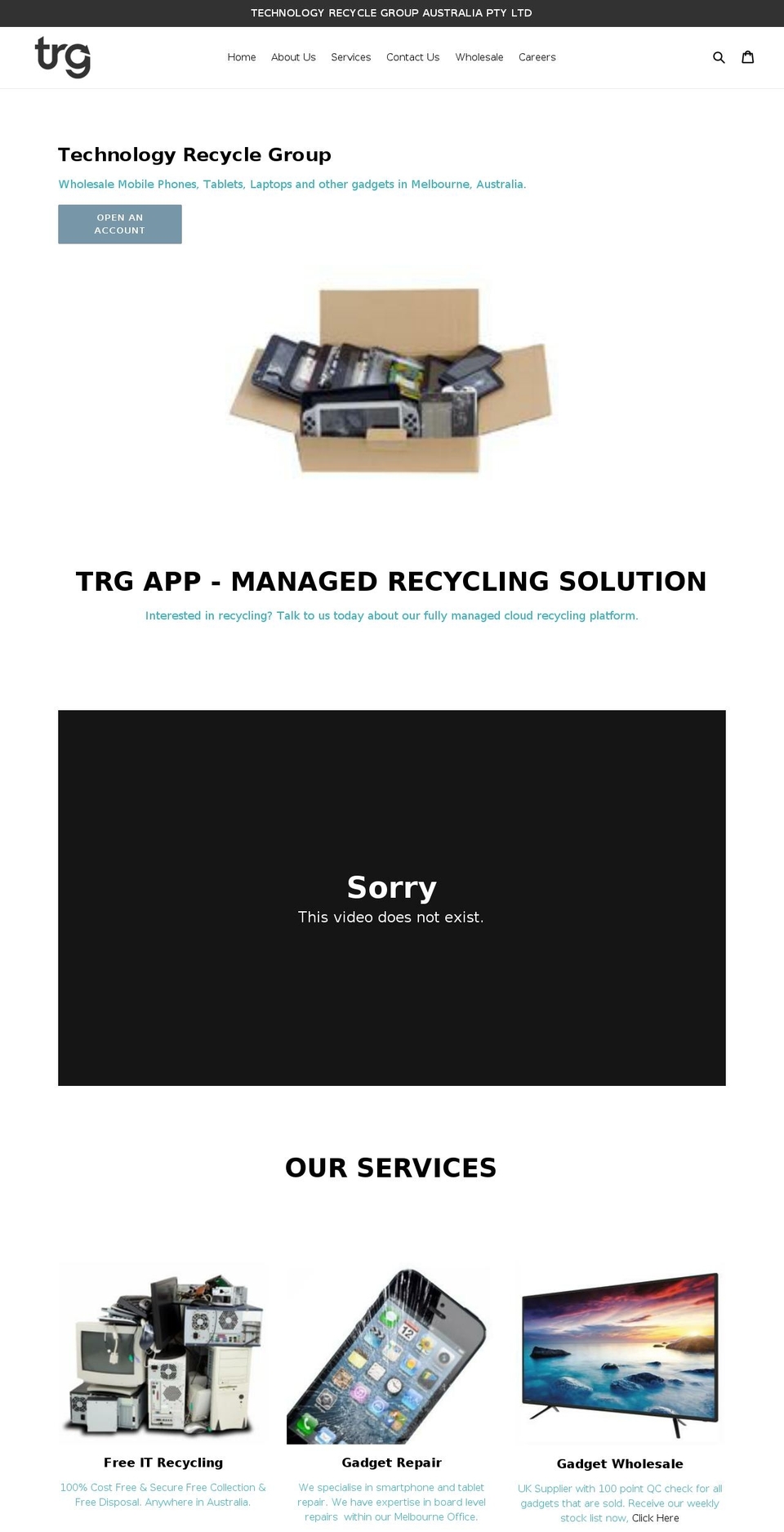 trg-aus.net shopify website screenshot