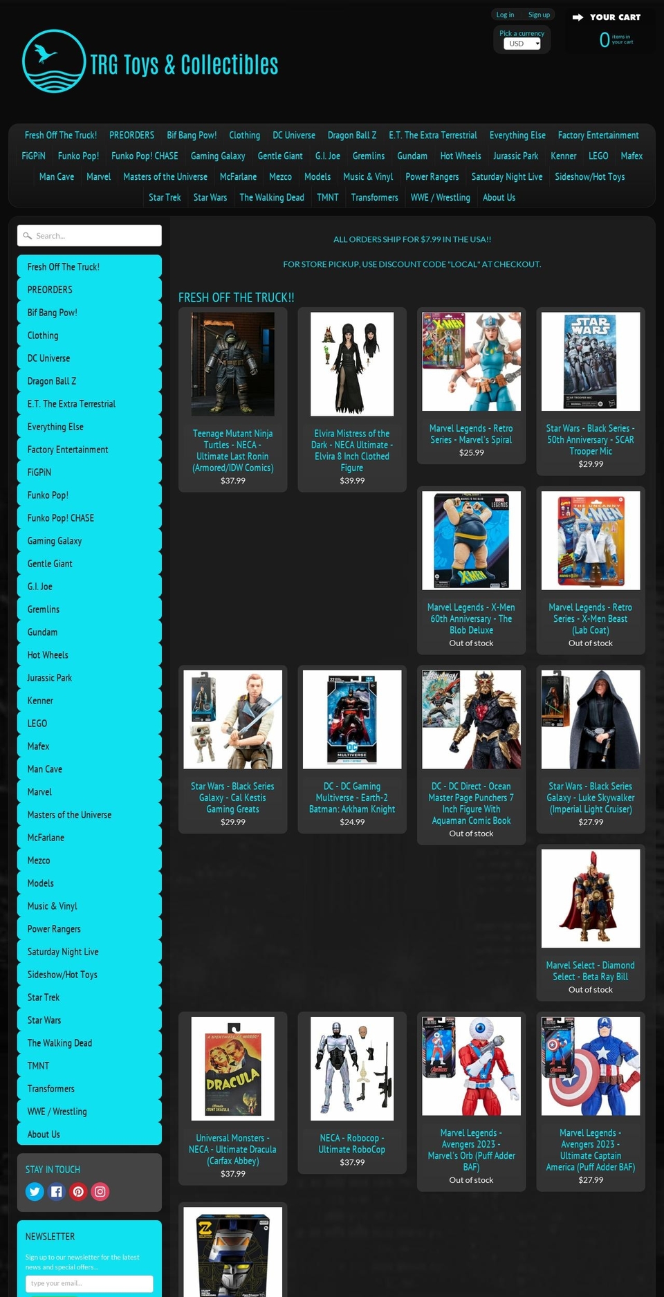 trgtoys.com shopify website screenshot