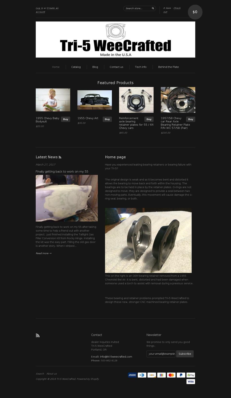 tri-5weecrafted.com shopify website screenshot