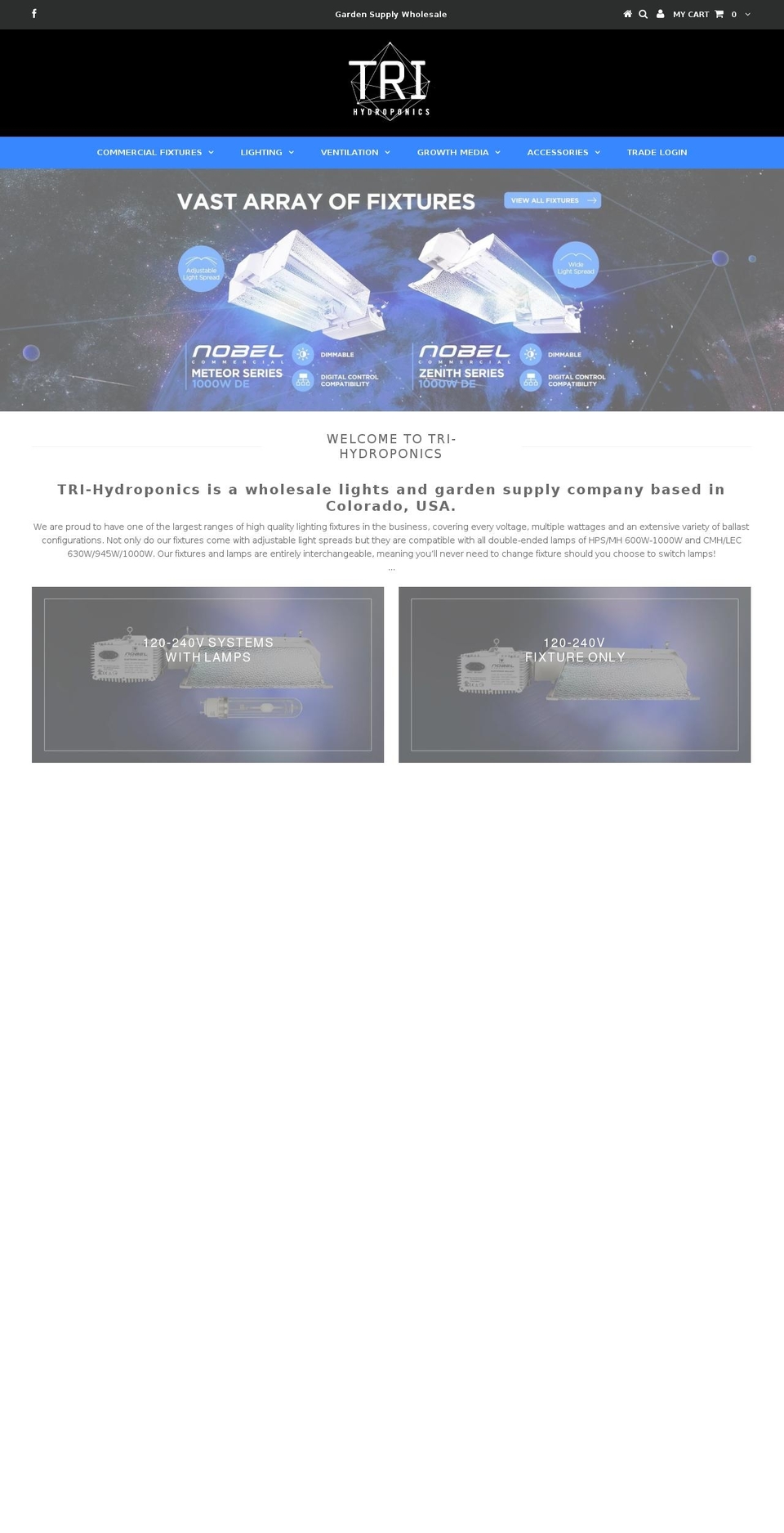 tri-hydroponics.com shopify website screenshot