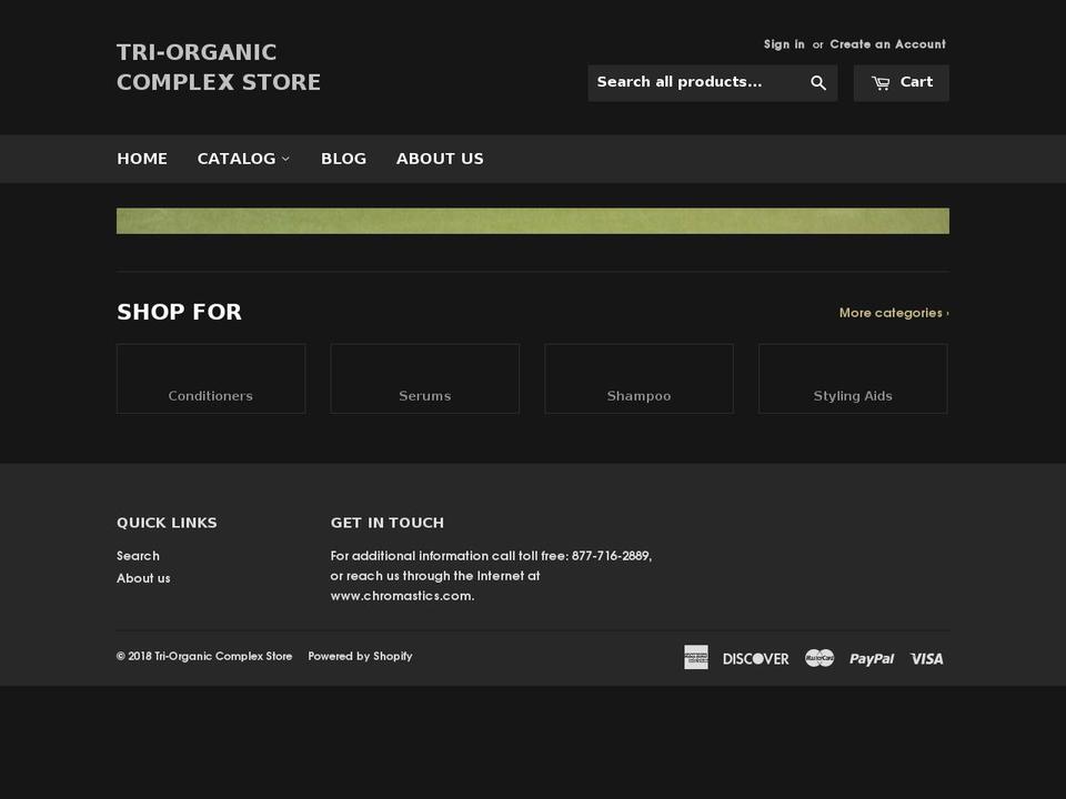 tri-organic.com — Shopify storefront screenshot