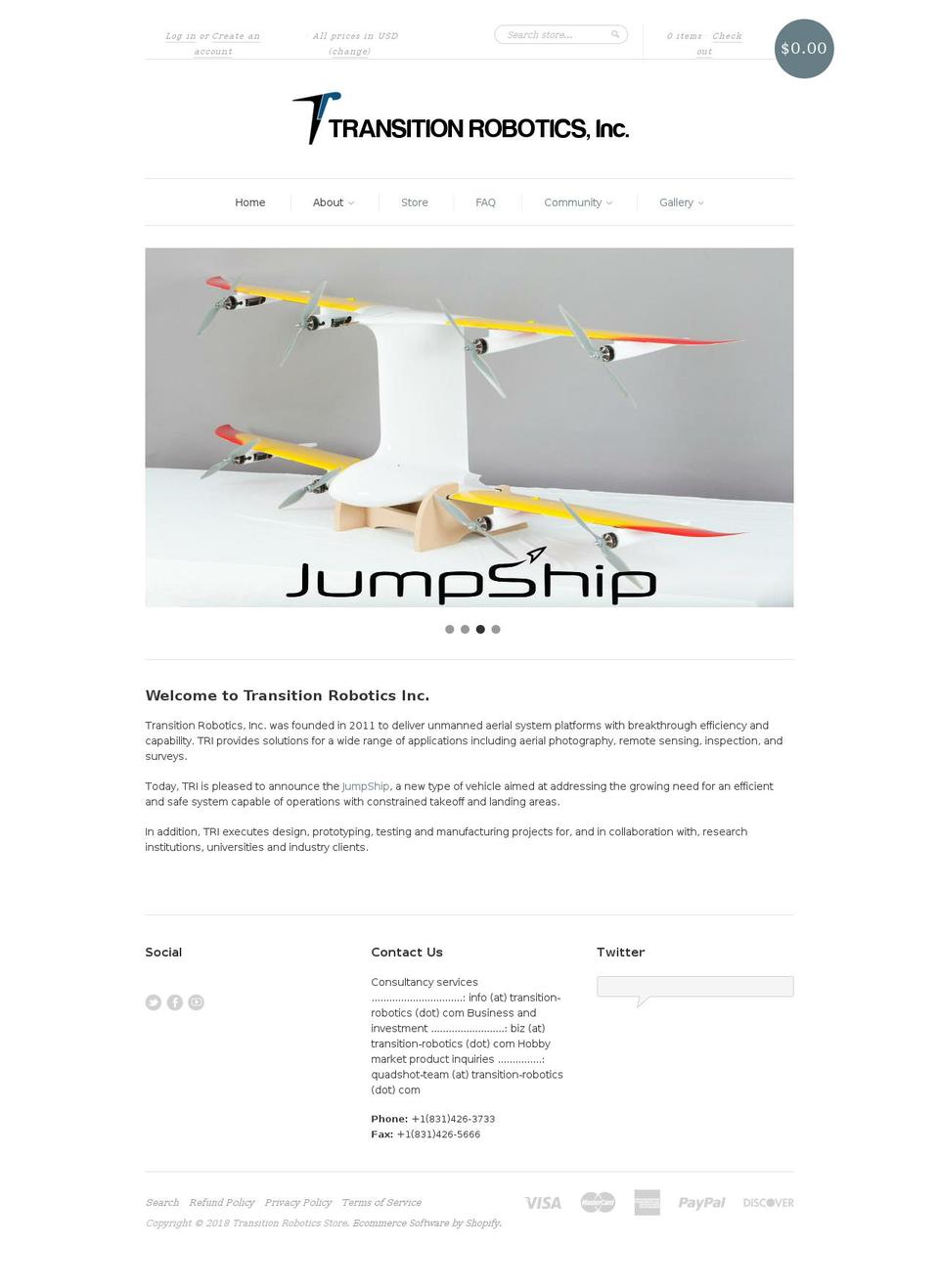 tri.aero shopify website screenshot