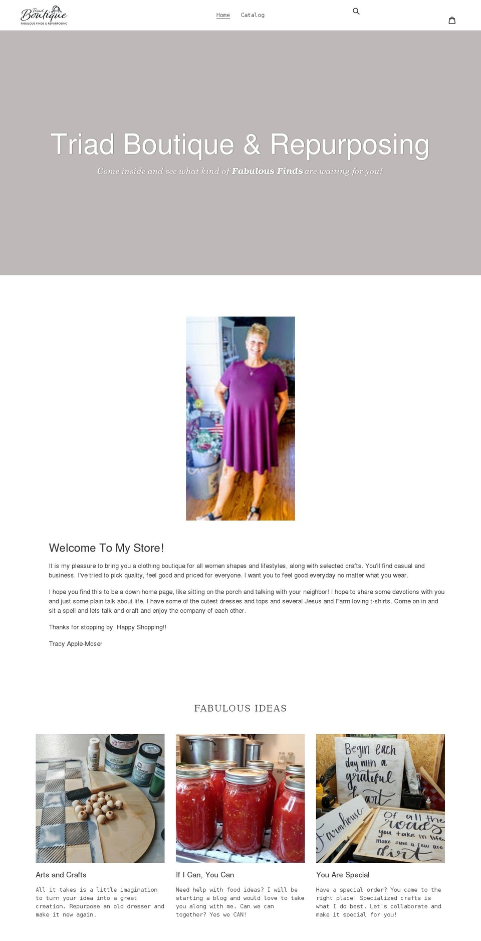 triadboutique.com shopify website screenshot