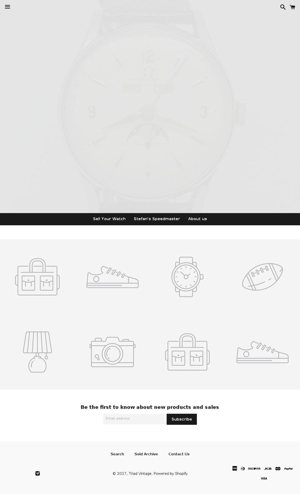 triadvintage.com shopify website screenshot