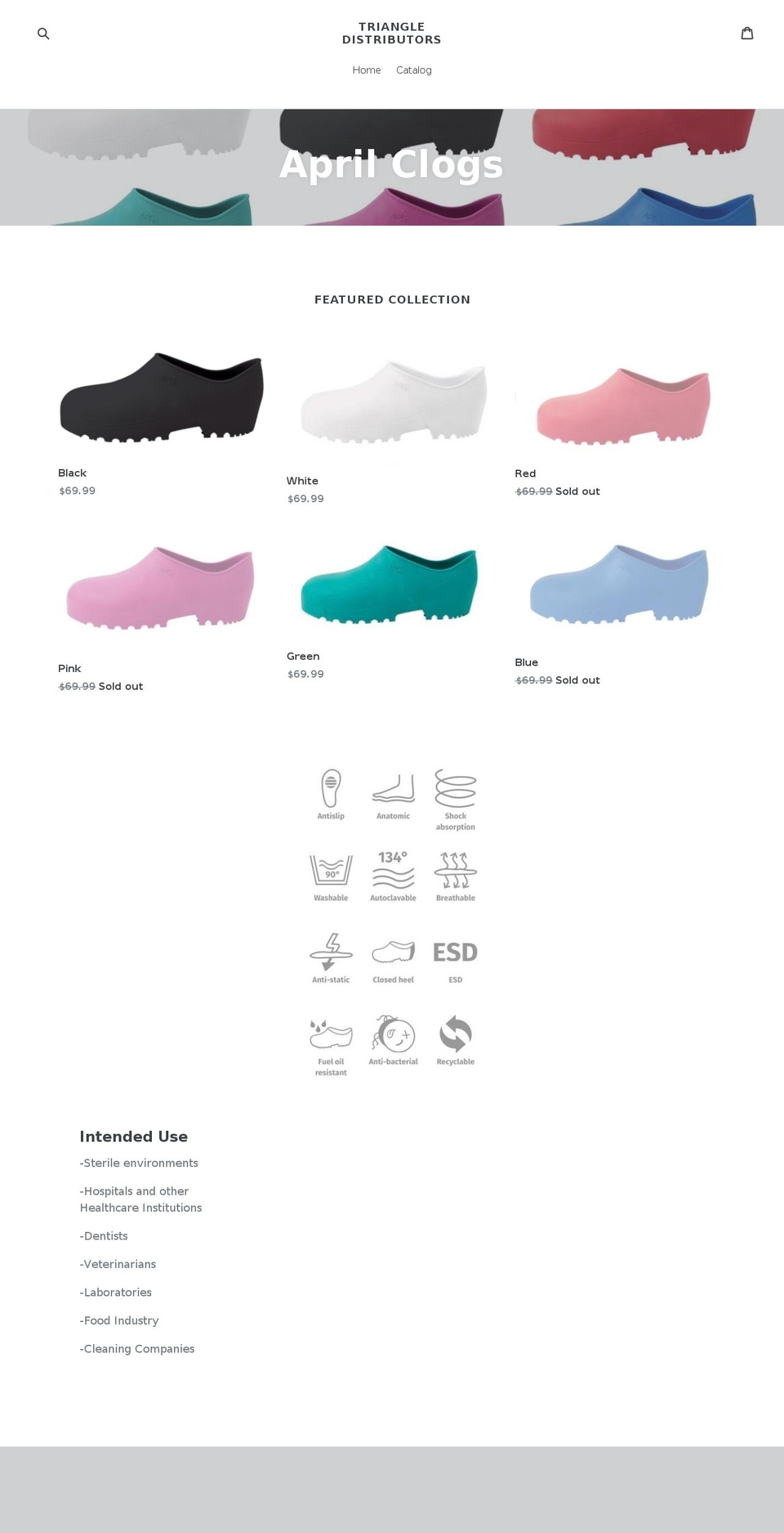 triangledistributors.com — Shopify storefront screenshot