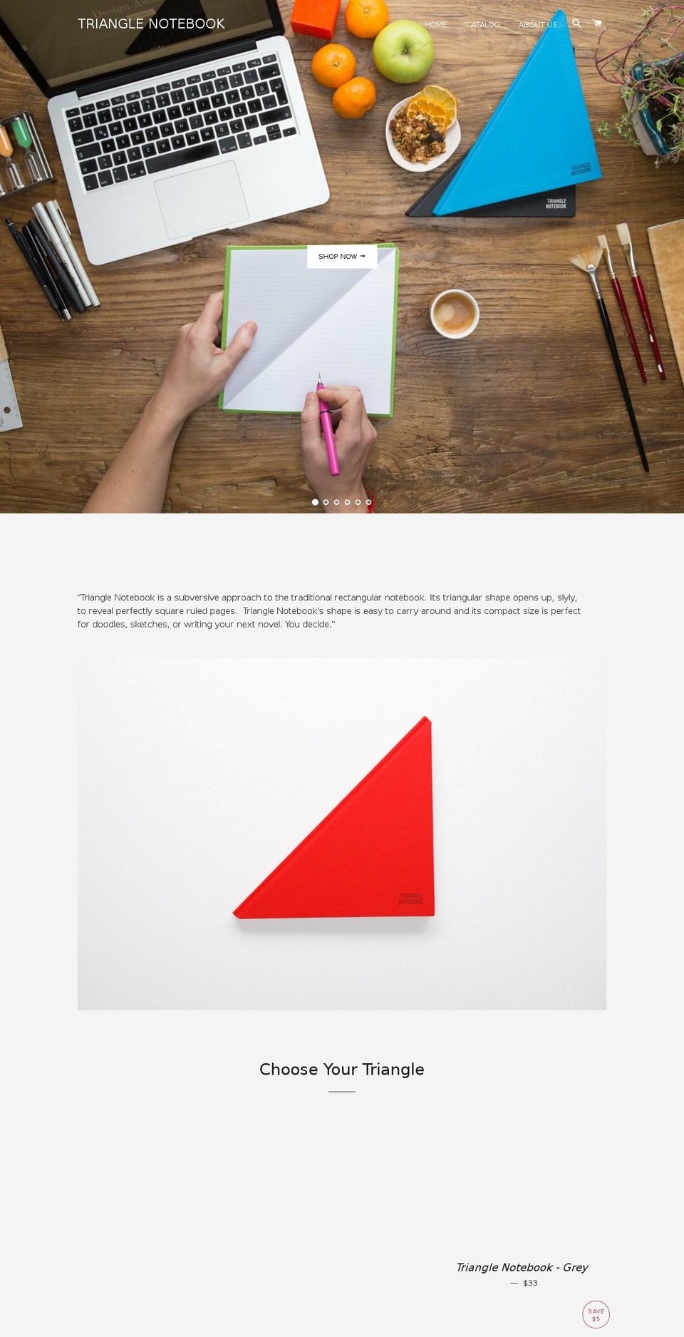 trianglenotebook.com shopify website screenshot