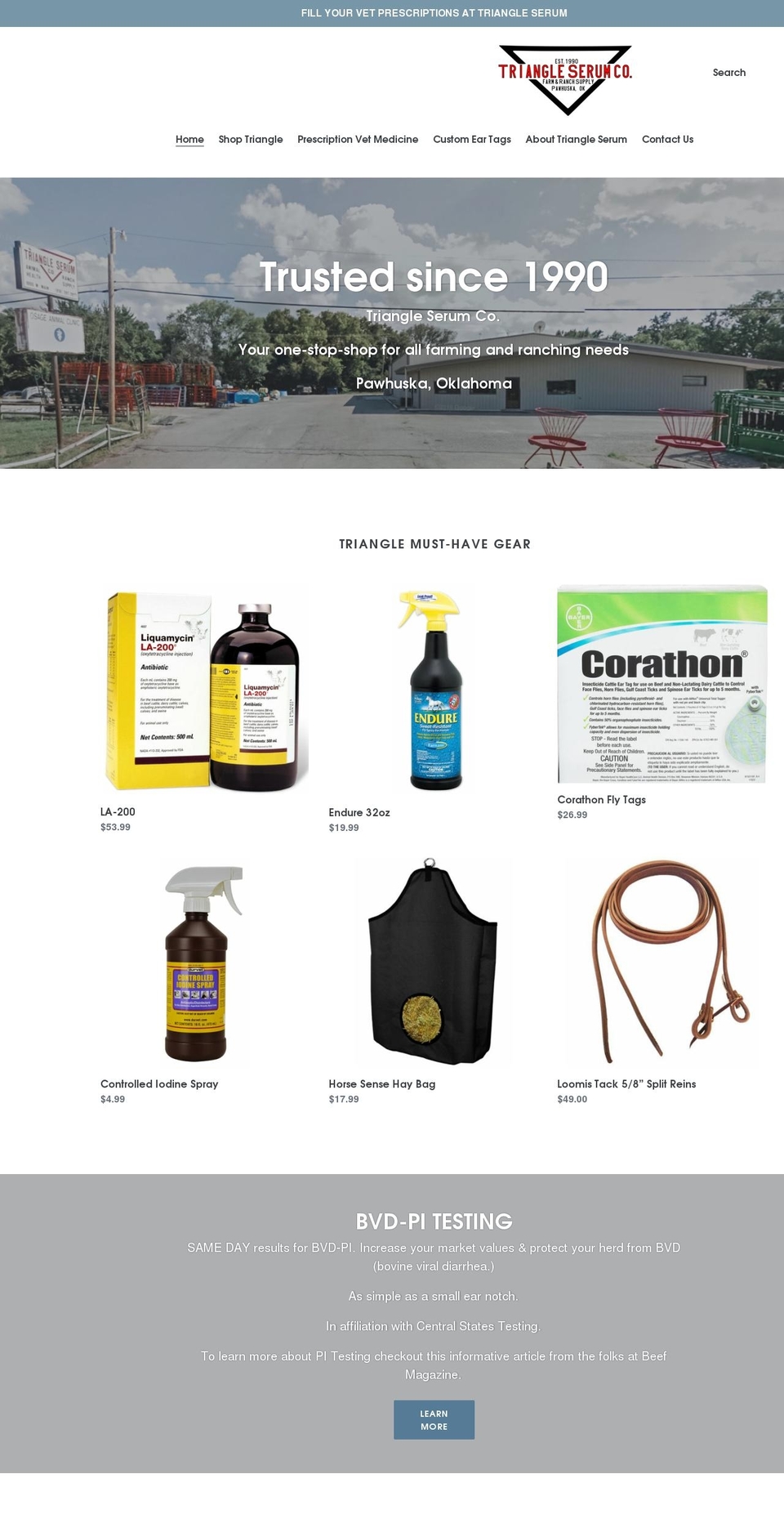 triangleserum.com shopify website screenshot
