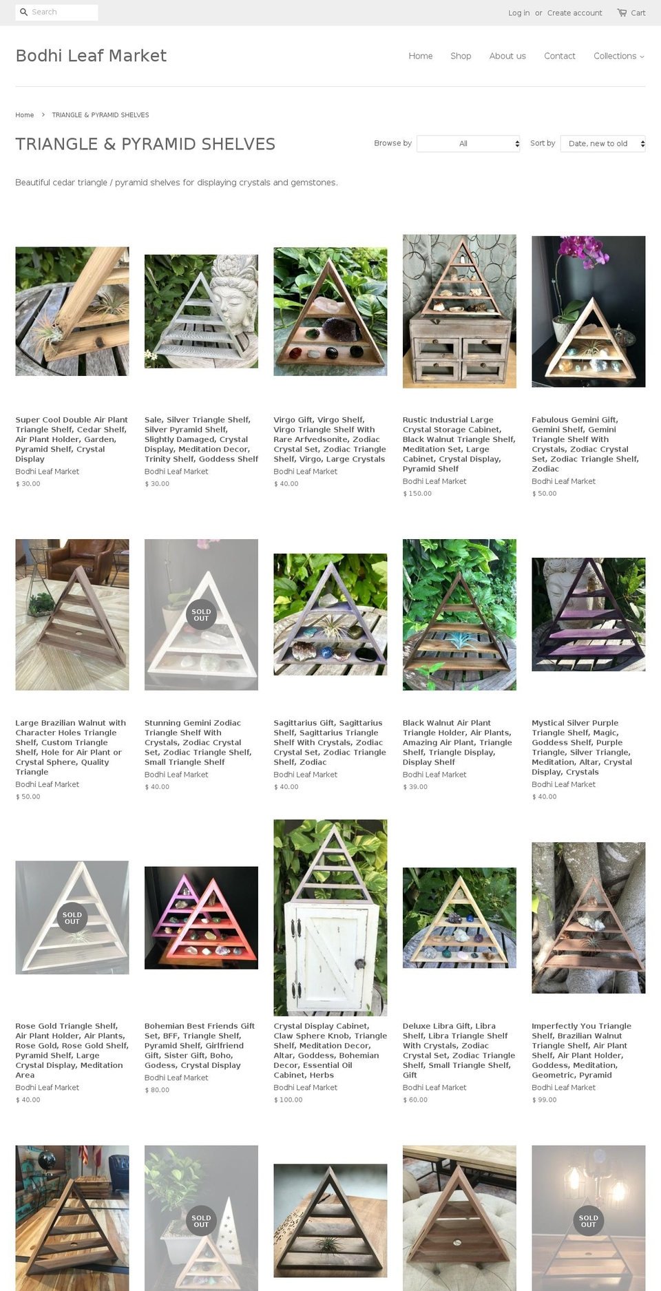 triangleshelf.com shopify website screenshot