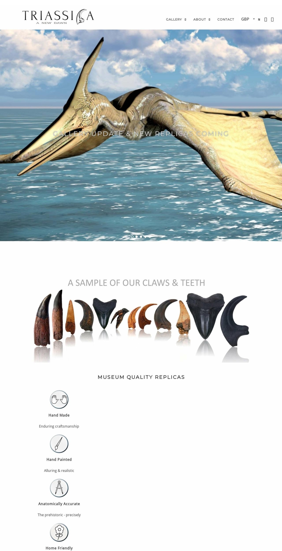 triassica.com shopify website screenshot