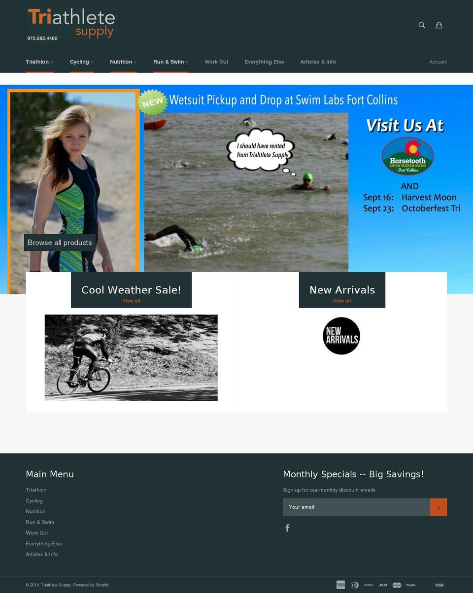 triathletessupply.com shopify website screenshot