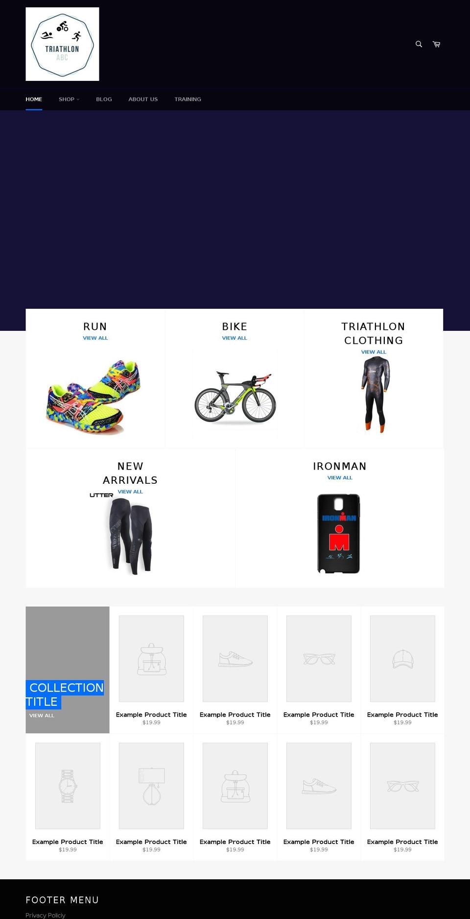 triathlonabc.com — Shopify storefront screenshot