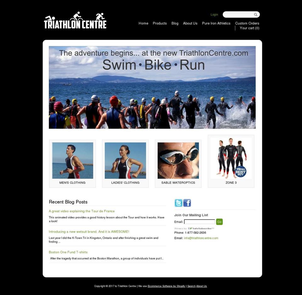 Woodland Shopify theme site example triathloncentre.com