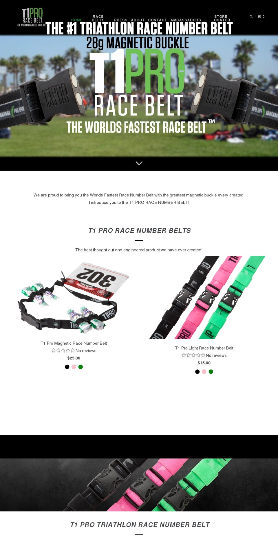 triathlonracebelt.com — Shopify storefront screenshot