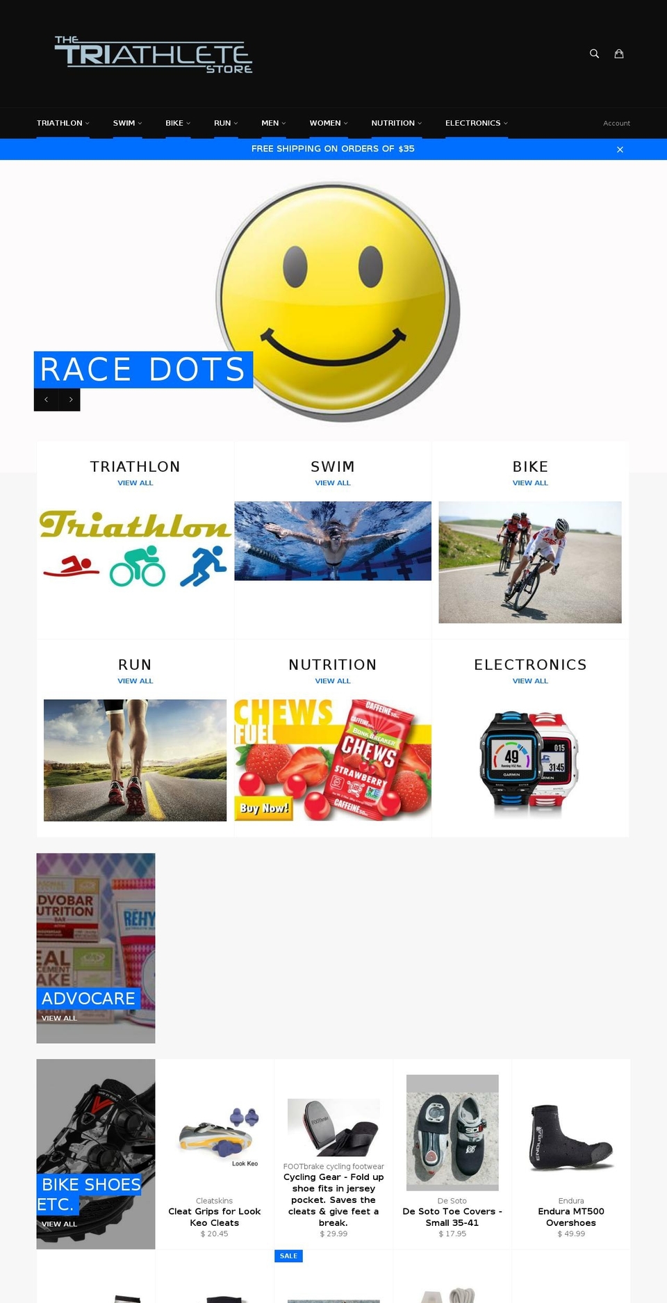 triathlonracecalendar.com — Shopify storefront screenshot