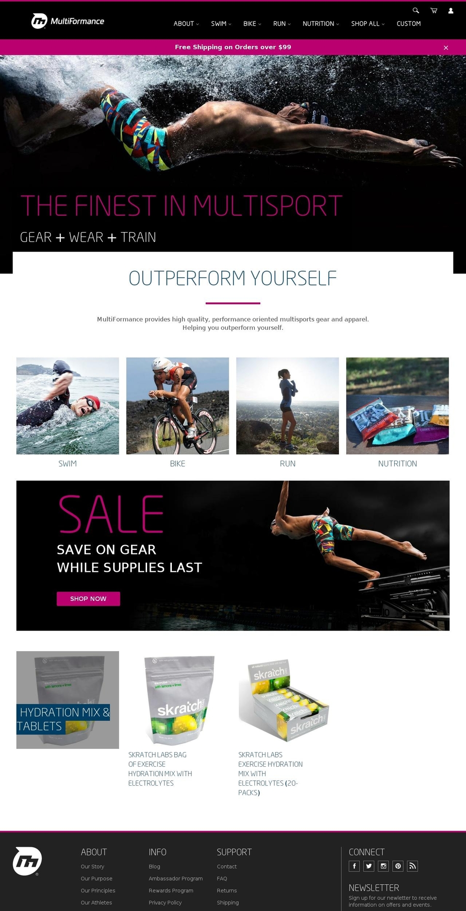 Multiformance Theme Shopify theme site example triathlonretailer.com