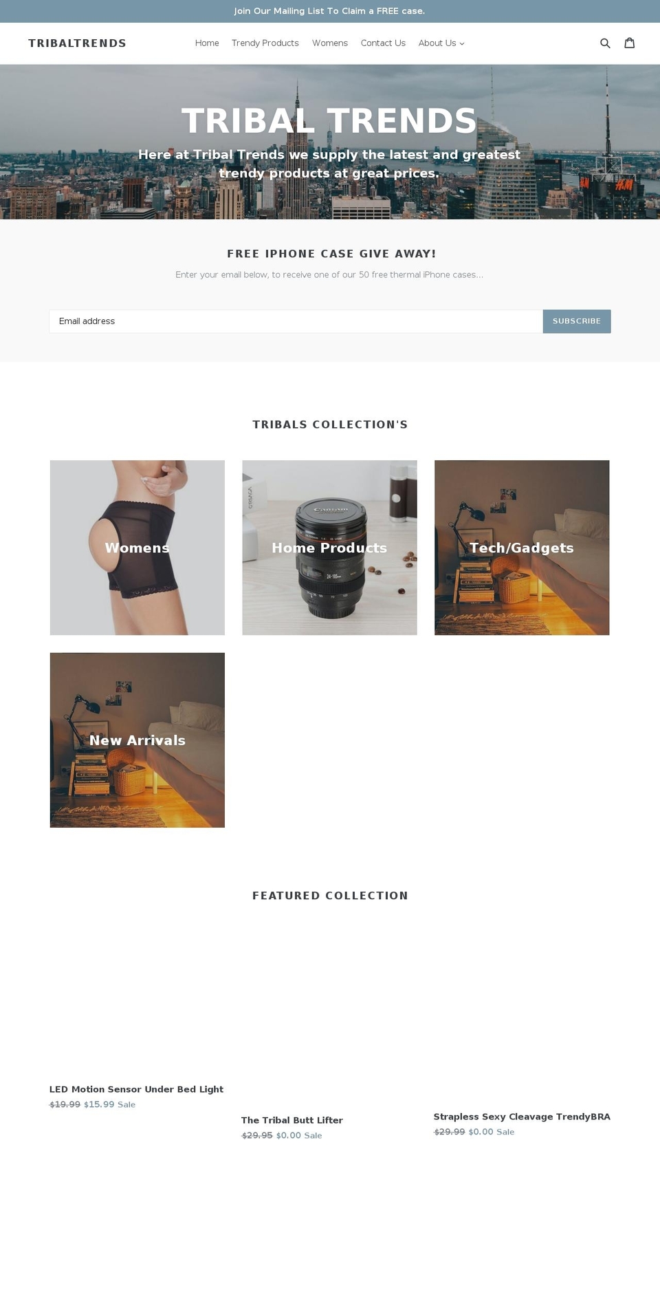 tribal-trends.com — Shopify storefront screenshot