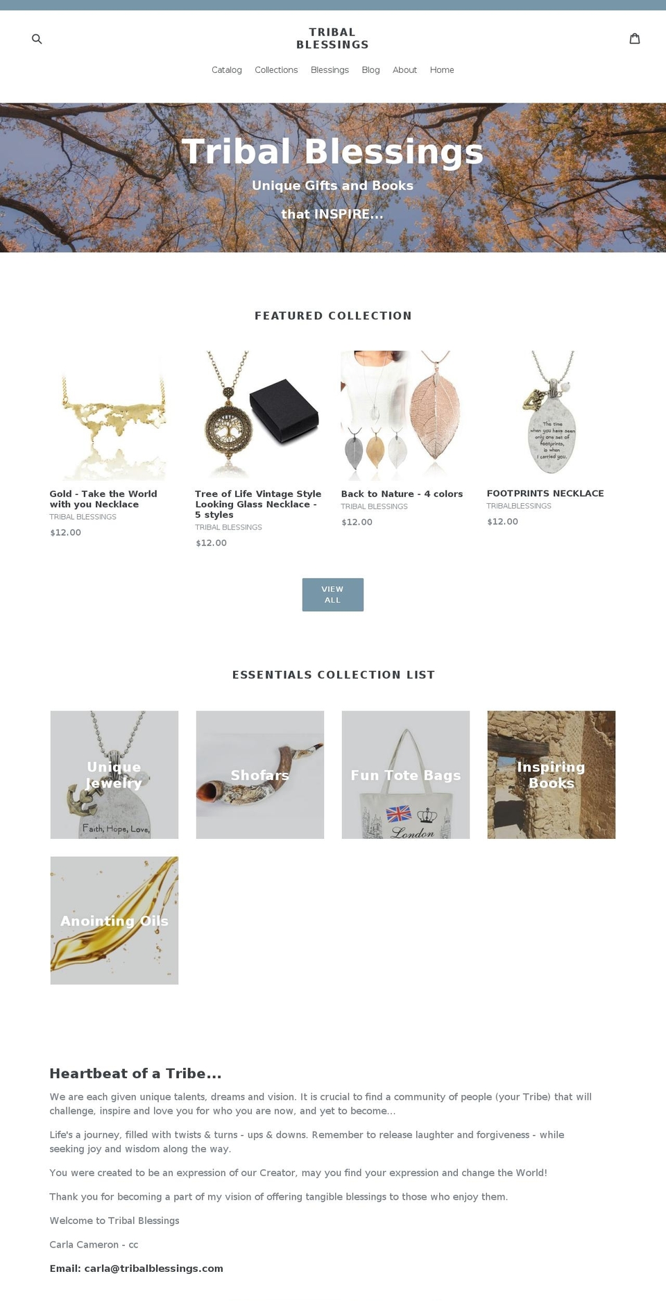 tribalblessings.com — Shopify storefront screenshot