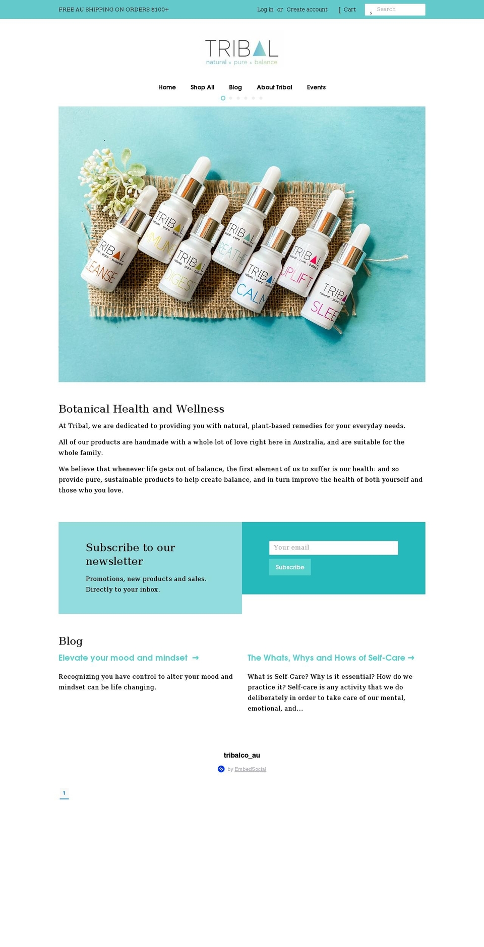 tribalco.com.au shopify website screenshot