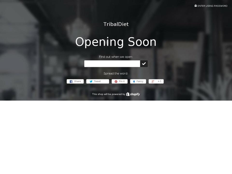 tribaldiet.com — Shopify storefront screenshot