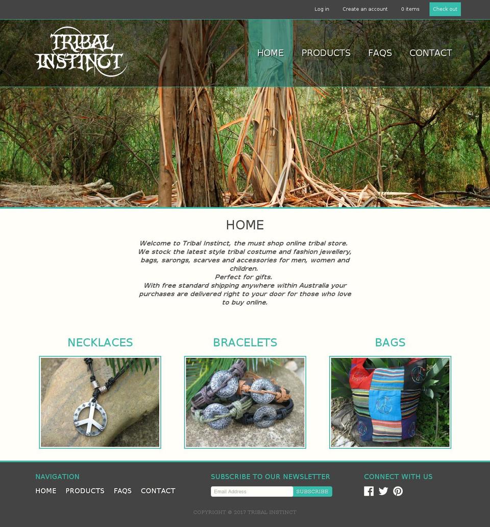 tribalinstinct.com.au shopify website screenshot