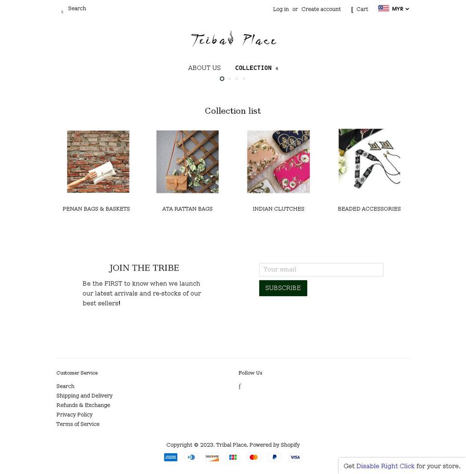 tribalplace.com shopify website screenshot