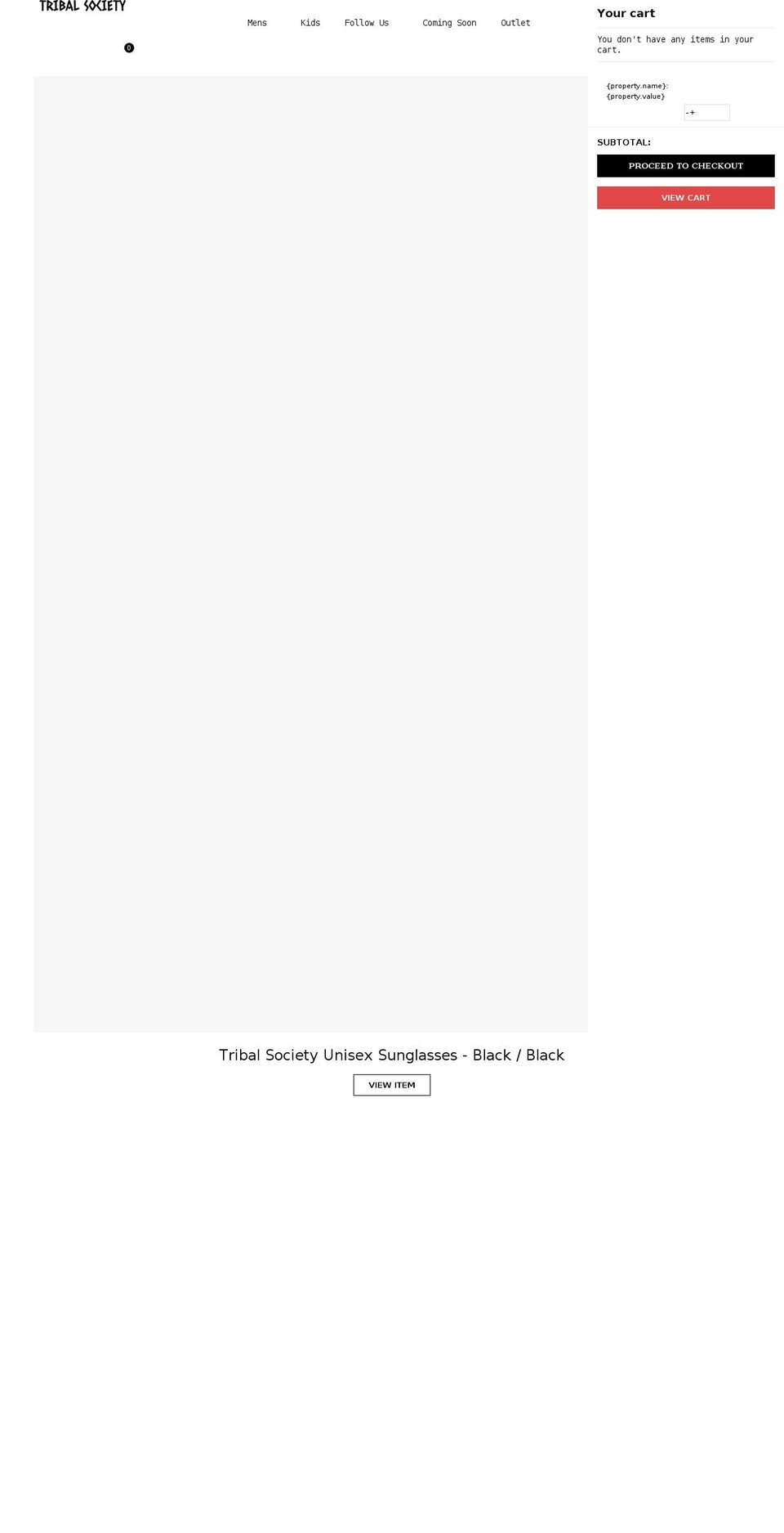 tribalsociety.co.uk shopify website screenshot