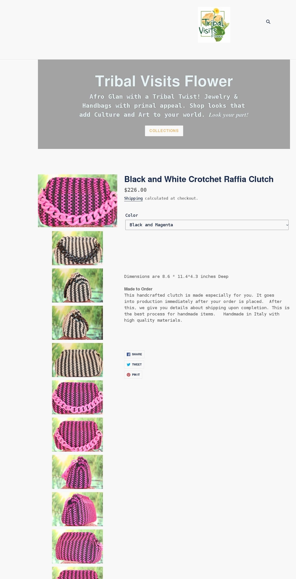 tribalvisits.com shopify website screenshot