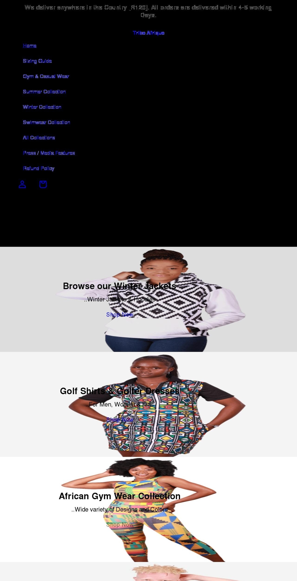 tribe-afrique.shop shopify website screenshot