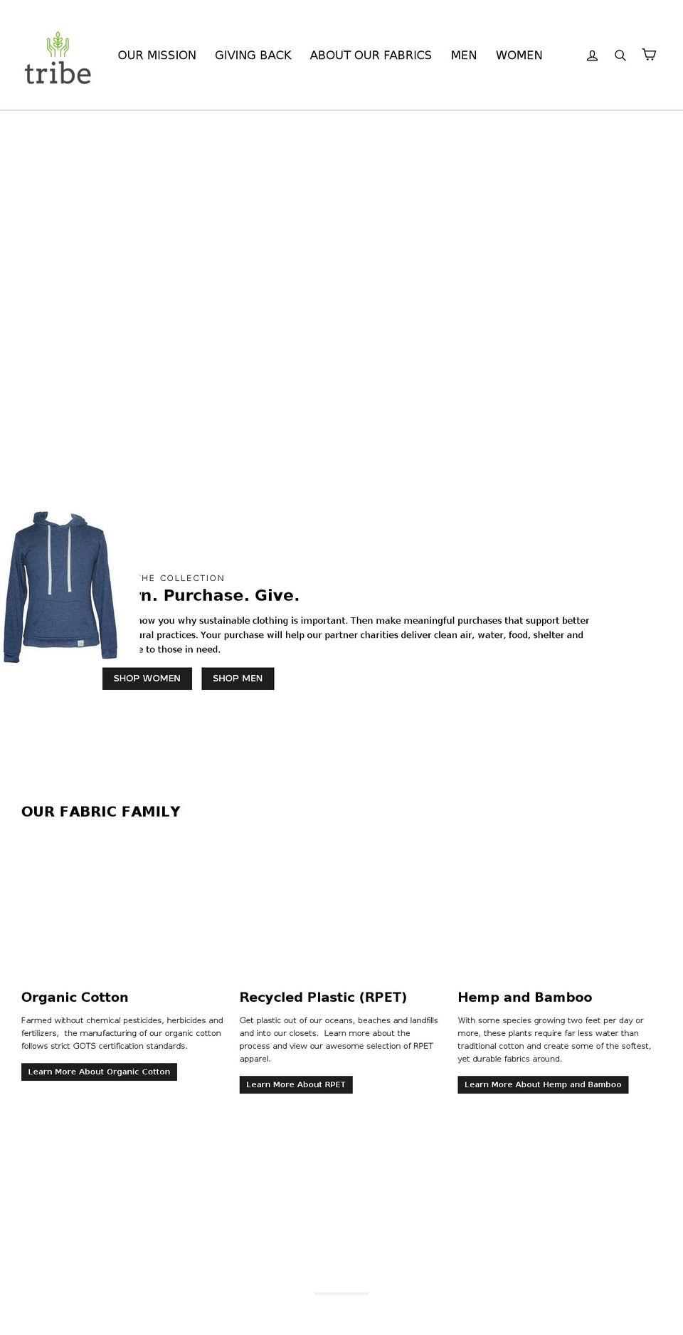 tribe-brand.com — Shopify storefront screenshot