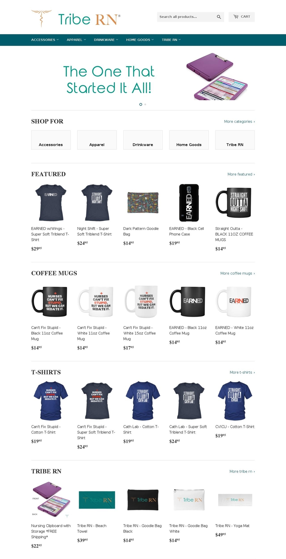 tribe-rn.com shopify website screenshot