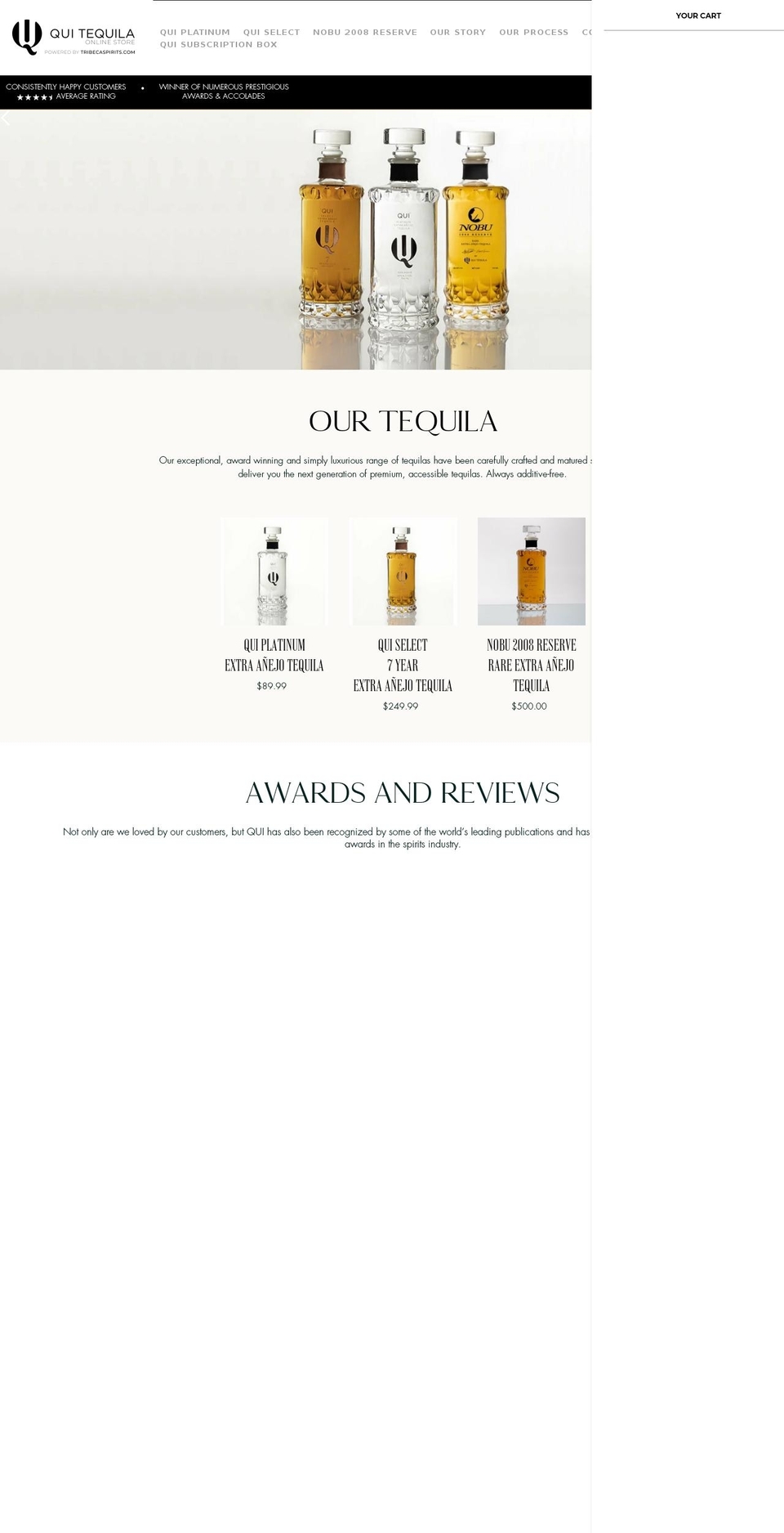 tribecaspirits.com — Shopify storefront screenshot