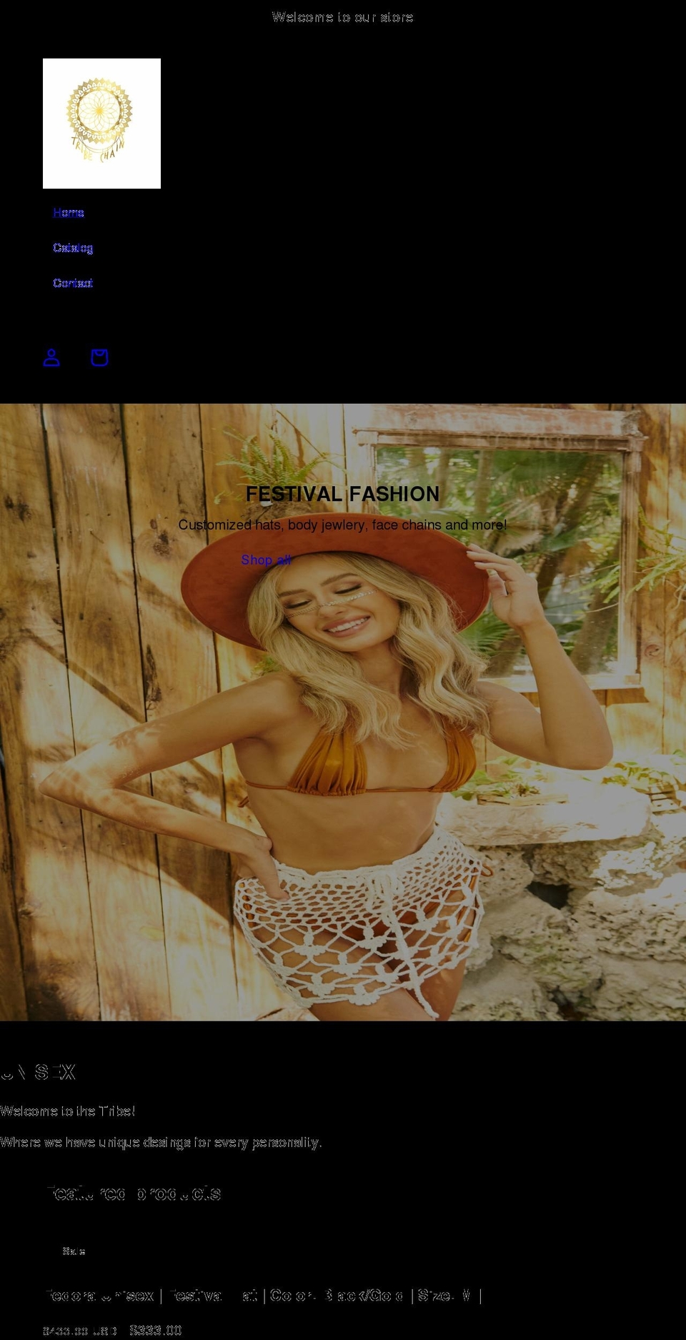 tribechains.com shopify website screenshot