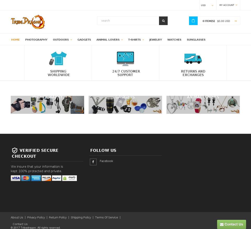 commercify-theme-v2-4 Shopify theme site example tribedragon.com