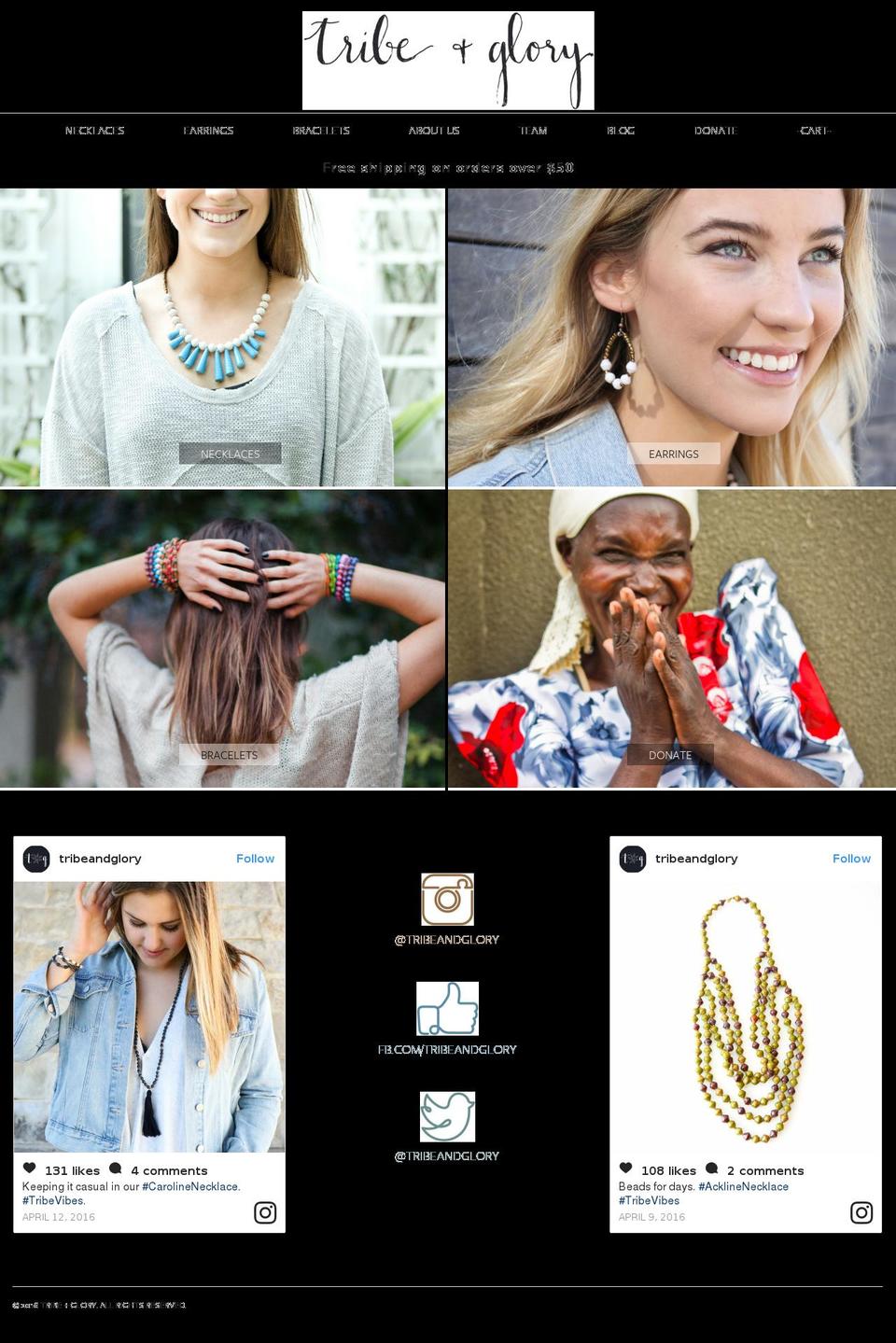 tribeglory.org shopify website screenshot