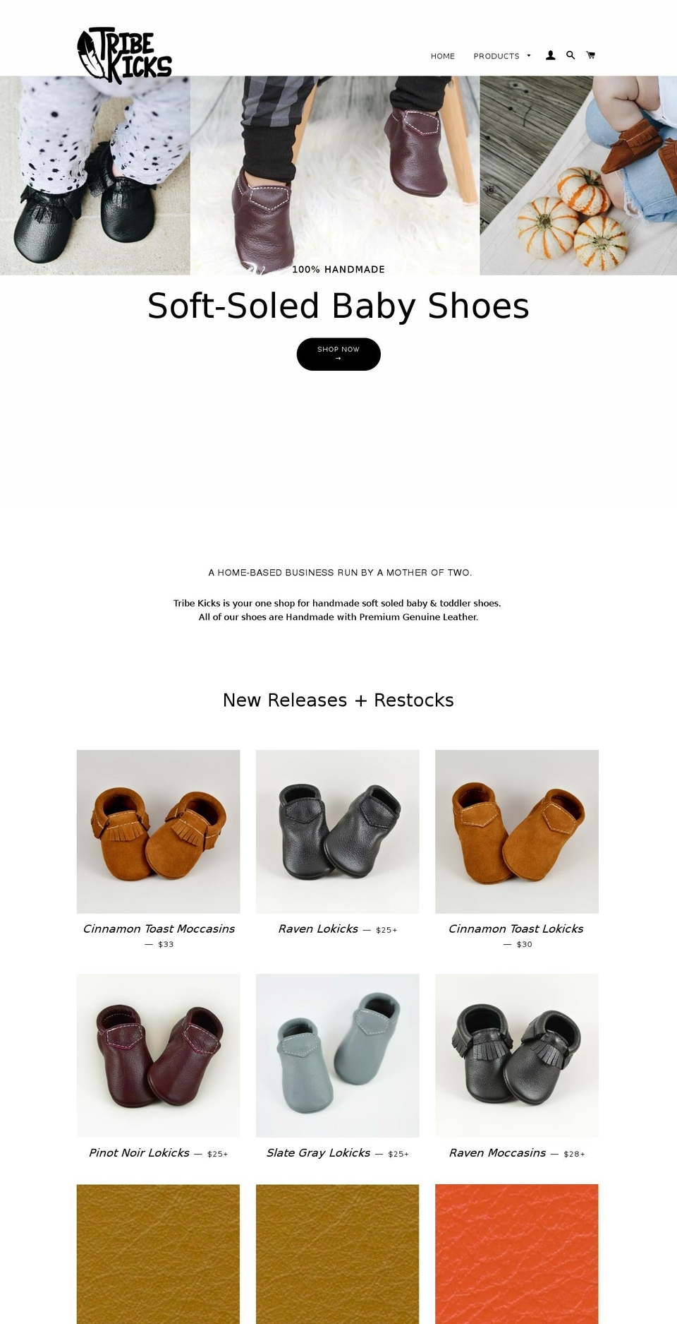 tribekicks.com — Shopify storefront screenshot