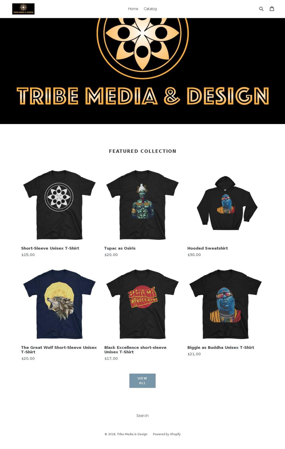 tribemediadesign.com shopify website screenshot