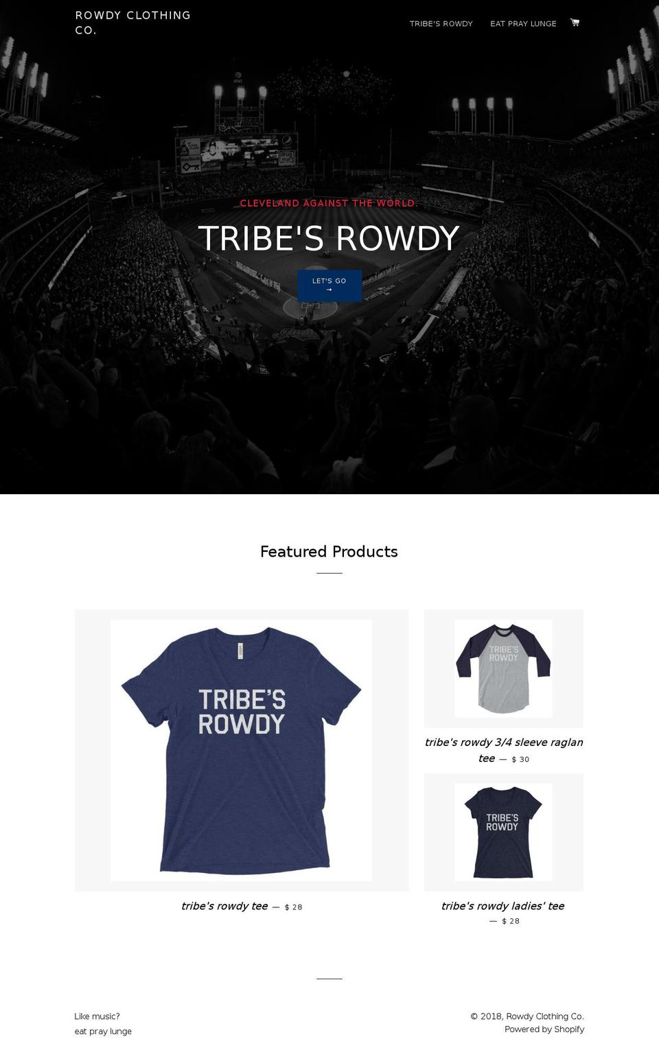 tribesrowdy.com shopify website screenshot