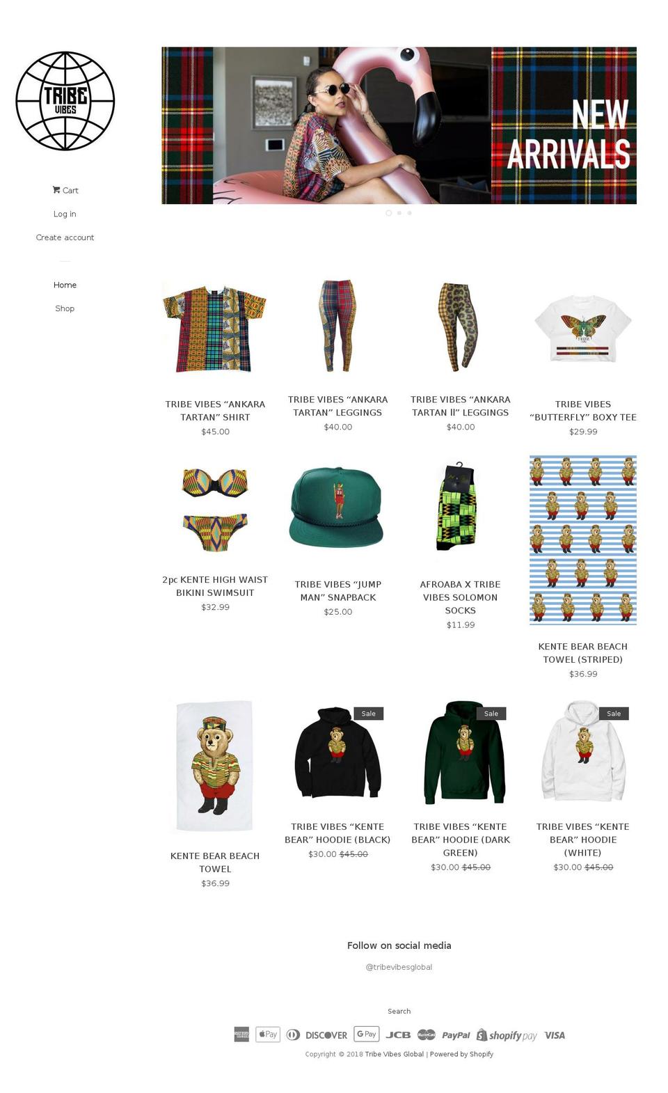 tribevibesglobal.com — Shopify storefront screenshot