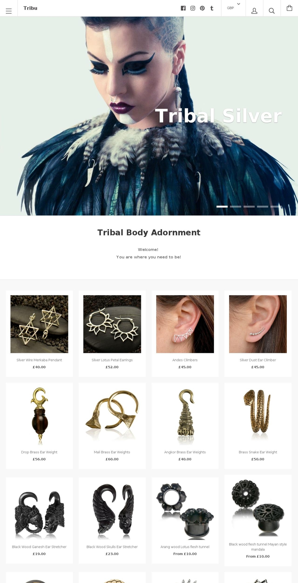 Kagami Shopify theme site example tribu.co.uk
