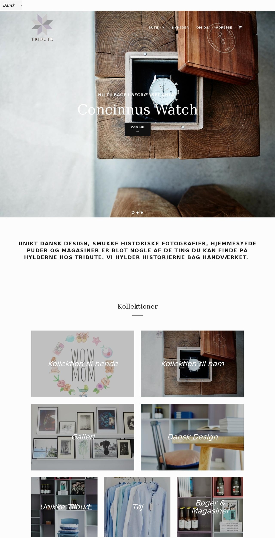 tributecph.com shopify website screenshot