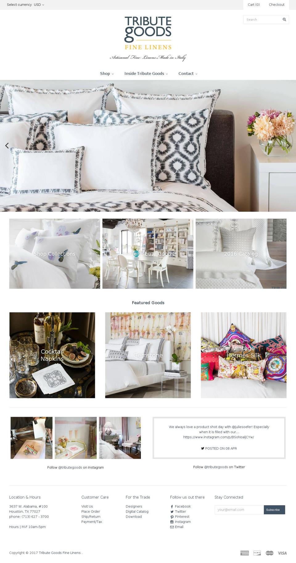 TributeGoods Shopify theme site example tributegoodsdesign.com
