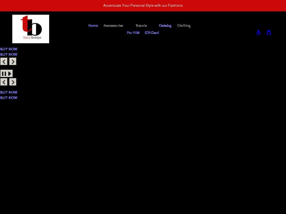 tricesboutique.com shopify website screenshot