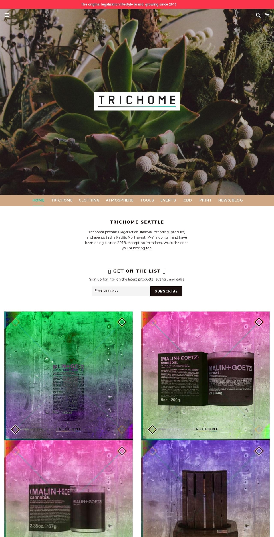 trichomeseattle.us shopify website screenshot